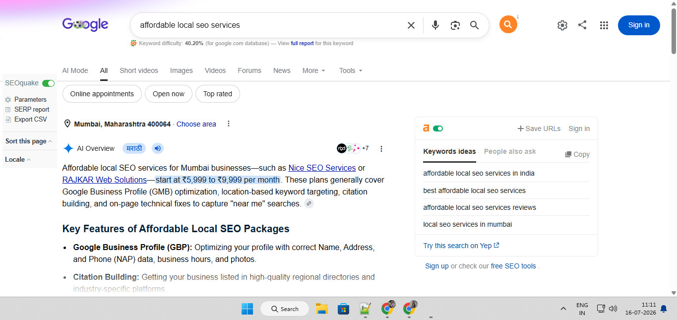 AI SEO Services AI citation snapshot 2