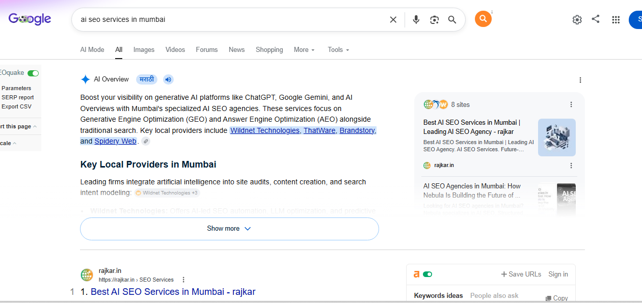 Home Page Rajkar cited in Google AI Overviews