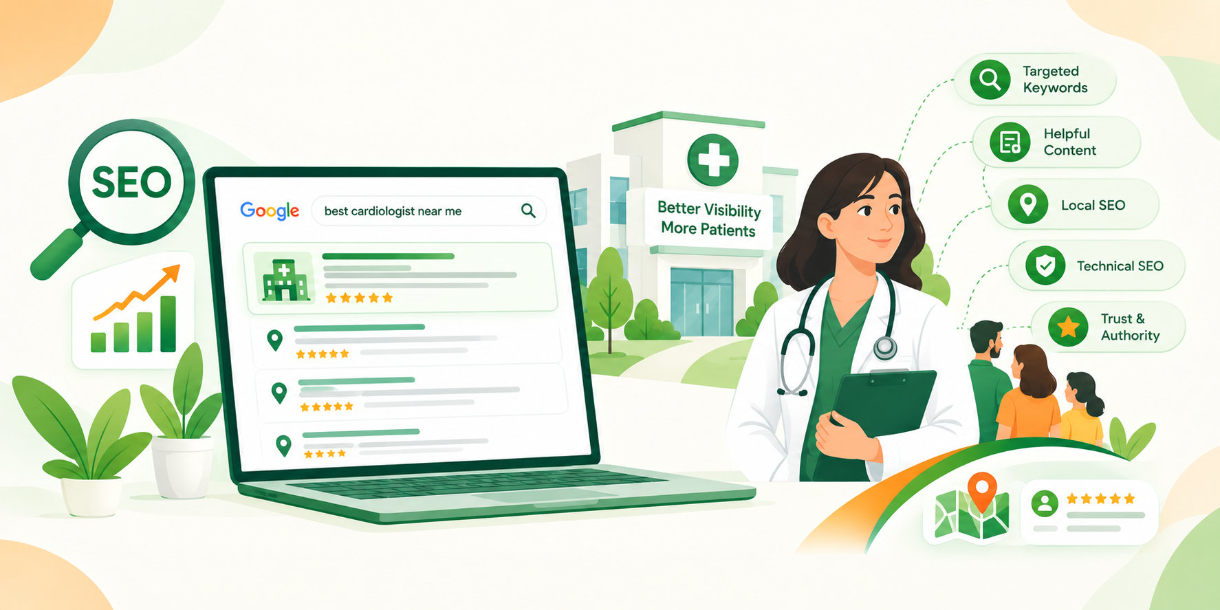 SEO Healthcare Visibility Illustration